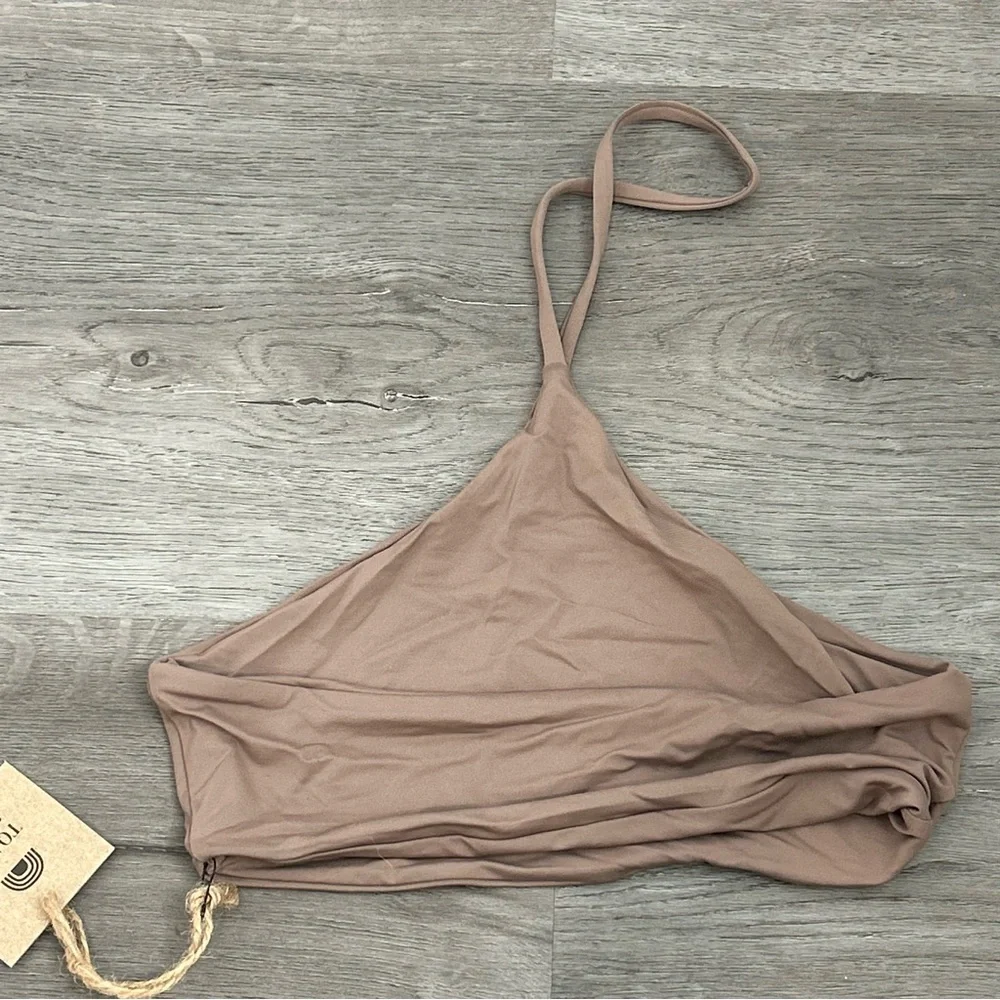 NWT toast swim bikini top size  XS apex‎ women’s halter Brown Tan